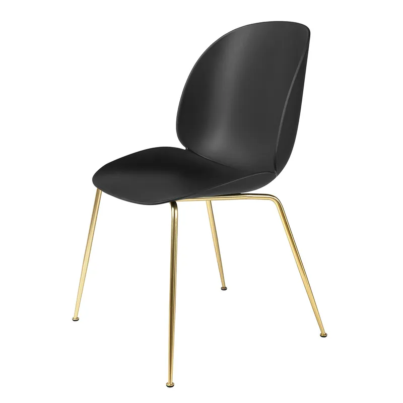 Beetle Stol Oklädd, Conic Base Mässing, Svart Beställ idag