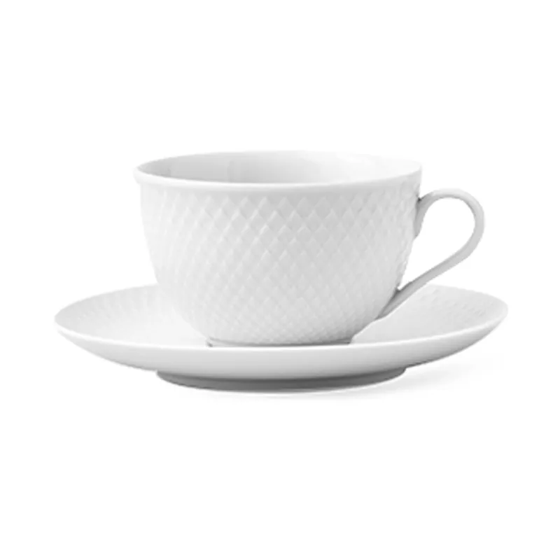 Reapris Rhombe tekopp med fat 24 cl från Lyngby Porcelæn