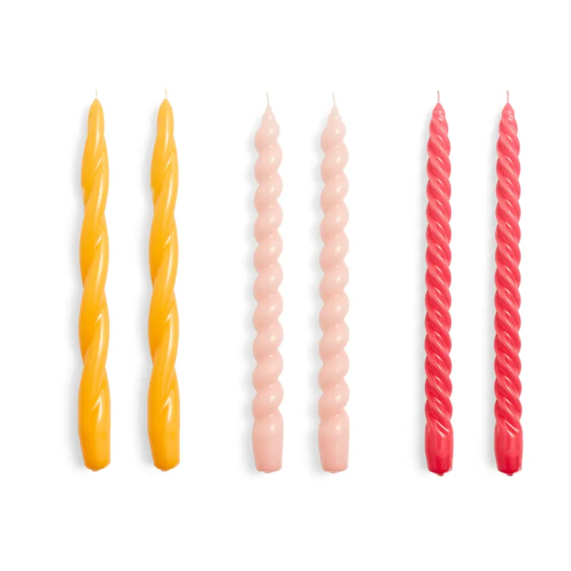 Bästa pris Candle Long Twist/Spiral ljus mix 6-pack från HAY