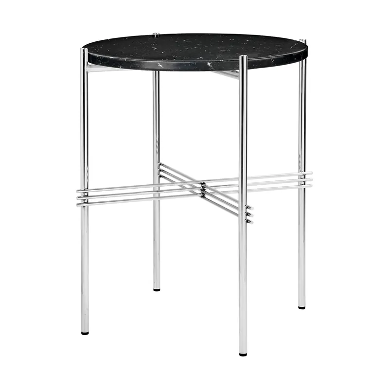 Rea TS sidobord polerat stål Ø40 från GUBI