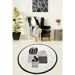 Chilai Matta 100 cm Rund Svart/Vit - Textil & mattor Begränsat antal