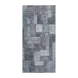 KM Home Patchwork Wiltonmatta 80x150 cm Rektangulär Grå - Textil & mattor Billigare