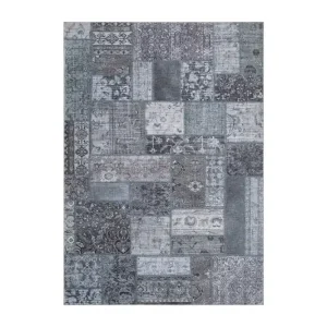 KM Home Patchwork Wiltonmatta 240x330 cm Rektangulär Grå - Textil & mattor Populärt val