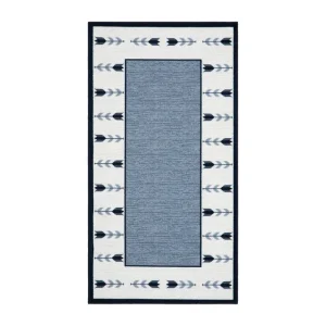 KM Home Tulpan Flatvävd Matta 80x300 cm Blå - Textil & mattor Handla nu