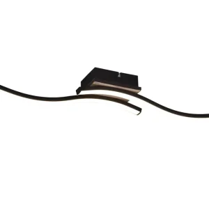 Trio Lighting Route LED Taklampa 2L mattsvart/ trä Matt svart/Trä - Belysning Outlet