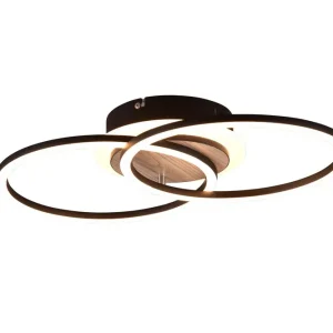 Rea Trio Lighting Giro LED Taklampa rund mattsvart/ trä Mattsvart/Trä - Belysning