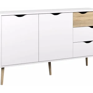 Rabatt Tvilum Delta Skänk 147 cm Vit/Ek - Förvaring