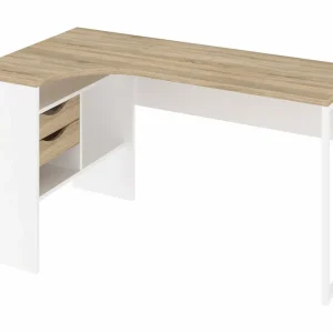 Tvilum Function Plus Hörnskrivbord 145 cm med Förvaring Lådor + Hyl Ekfärg/Vit - Möbler Utförsäljning