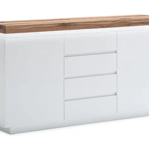 Fynd Scandinavian Choice Corbett Skänk 150 cm 2 Dörrar 4 Lådor Oljad Ek/Matt Vit - Förvaring