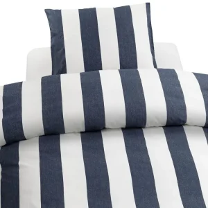 Kampanjpris Påslakanset Enkelsäng 2-Dels Block stripe Marinblå - Textil & mattor