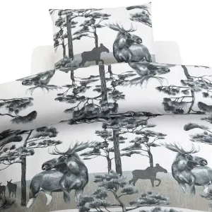 Påslakanset Enkelsäng 2-Dels Älg Grå Borganäs of Sweden - Textil & mattor Lägg i varukorgen