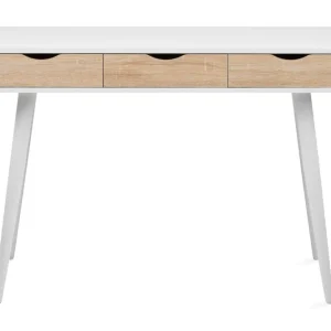 Begränsad tid Bernard Skrivbord 110 cm med Förvaring 3 Lådor Vit/Natur - Möbler