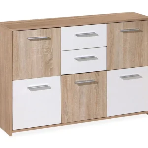 Outlet Scandinavian Choice Aragon Skänk 115 cm Vit/Ljus Ek - Förvaring