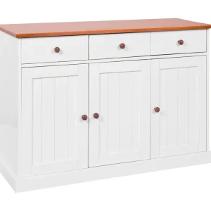 Livesey Sideboard 130 cm Vit/Natur - Förvaring Erbjudandepris