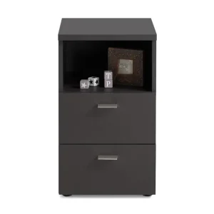 Scandinavian Choice Colima Sängbord 35 cm med Förvaring 2 Lådor + Hylla Svart - Möbler Begränsat erbjudande