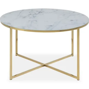 Concept 55 Epiffer Soffbord 80 cm Runt Vit marmor - Möbler Snabb frakt