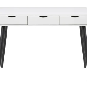 Citysea Skrivbord 110 cm med Förvaring 3 Lådor Vit/Svart - Möbler Kampanjpris