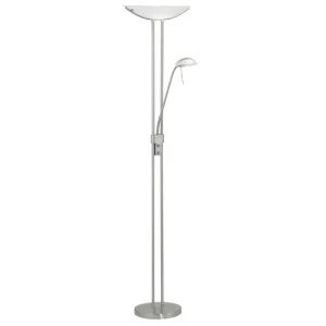 Nedsatt pris Eglo Golvlampa Eglo Baya Nickel-Matt Vit Vit/Mörkgrå - Belysning