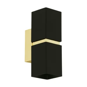 Eglo Vägglampa Eglo Passa Svart, Guld Svart/Guld - Belysning Outlet