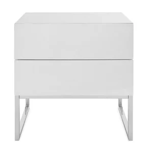 Erbjudande Scandinavian Choice Nola Sängbord 50 cm Höga Ben med Förvaring 2 Lådor Vit - Möbler