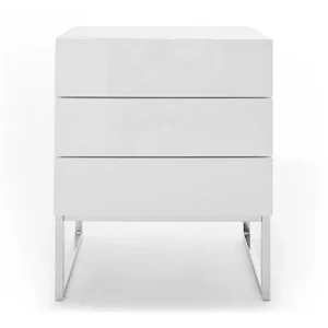 Scandinavian Choice Nola Sängbord 50 cm Höga Ben med Förvaring 3 Lådor Vit - Möbler Reapris