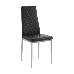 Trygg betalning Loft24 Juana Matstol 2-pack PU/Svart/Metall - Möbler