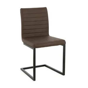 Handla nu Loft24 Geronimo Matstol 2-pack PU/Brun/Metall - Möbler