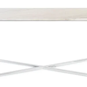 Handla nu Concept 55 Rivabella Avlastningsbord 120 cm Ljus Marmor/Krom - Möbler