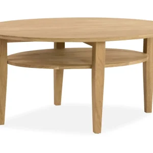 Funky & Co Cullman Soffbord 90 cm Ovalt med Förvaring Hylla Ek - Möbler Kampanjpris