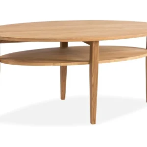 Funky & Co Laurelville Soffbord 130 cm Ovalt med Förvaring Hylla Ek - Möbler Fri frakt