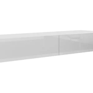 Billig Vasil TV-bänk 180 cm Vit/Vit Högglans - Möbler