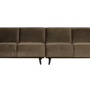Rea WOOOD Statement 4-sits Sammetssoffa Large Taupe - Möbler