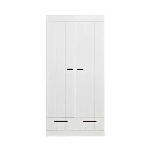 WOOOD Varius Garderob 195 cm 2 Dörrar 2 Lådor Vit Tall - Förvaring Bästa pris