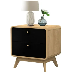 Olivet Sängbord 51 cm Natur/Svart - Möbler Endast idag