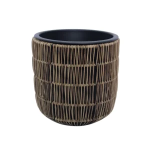 Billig Wicker Blomkruka D27xH28 cm Ljusbrun - Inredning