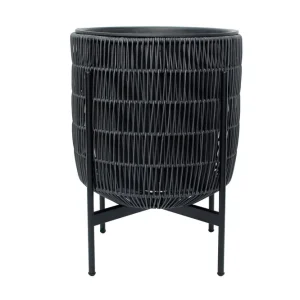 Reapris Wicker Blomkruka på stativ 30x30xH38 cm Svart - Inredning