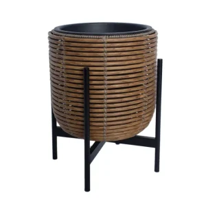Köp online Wicker Blomkruka på stativ 30x30xH38 cm Brun - Inredning