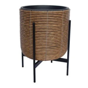 Populär Wicker Blomkruka på stativ 38x38xH49 cm Brun - Inredning