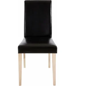 Loft24 Köksstol Bahra Konstläder 2-pack Svart|Ljus Trä - Möbler Nyhet