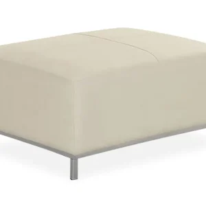 Handla nu Dugard Fotpall Beige/Läder - Möbler