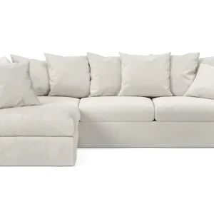 Nyhet Scandi Days Menard 4-sits Vänstervänd L-formad Djup Schäslongsoffa i Tyg Beige - Möbler