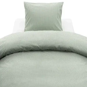 Billig Påslakanset Enkelsäng 2-Dels Thelma Stripe Grön - Textil & mattor