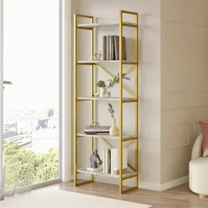 Beställ nu Aobrey Bokhylla 58 cm Marmor/Guld - Förvaring