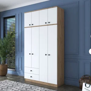 Kampanj Caturai Garderob 120 cm Valnöt/Vit - Förvaring