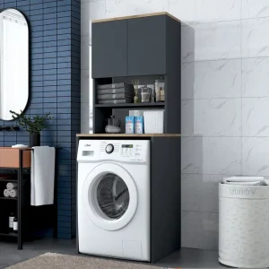 Expressleverans Ramdev Highboard Valnöt/Antracit - Förvaring