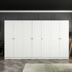Outlet Fruitland Garderob 315 cm Vit - Förvaring