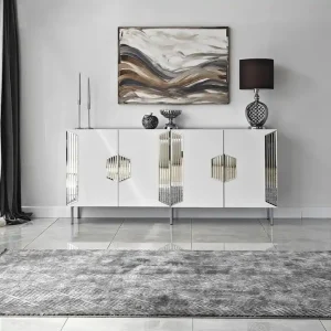 Stedum Konsollbord 180 cm Vit/Silver - Förvaring Kundfavorit