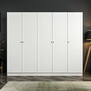 Outlet Fruitland Garderob 225 cm Vit - Förvaring