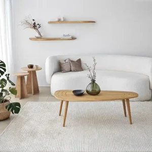 Fynd Wavy Vägghylla 100 cm Ek - Förvaring