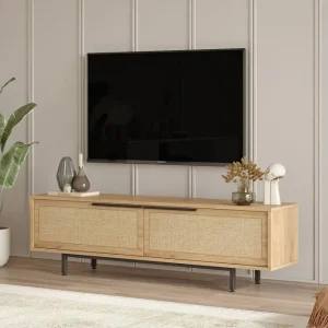 risnedsättning Munish Tv-bänk 160 cm Ek/Valnöt - Möbler